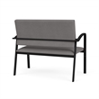 Newport Reception Waiting Room 2-Seat Loveseat / Black Steel / Light Gray