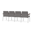 Mystic Reception Waiting 4-Seat Tandem Seating / Silver Steel / Light Gray