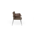 Mystic Reception Waiting Room 4-Seat Tandem Seating / Silver Steel / Brown
