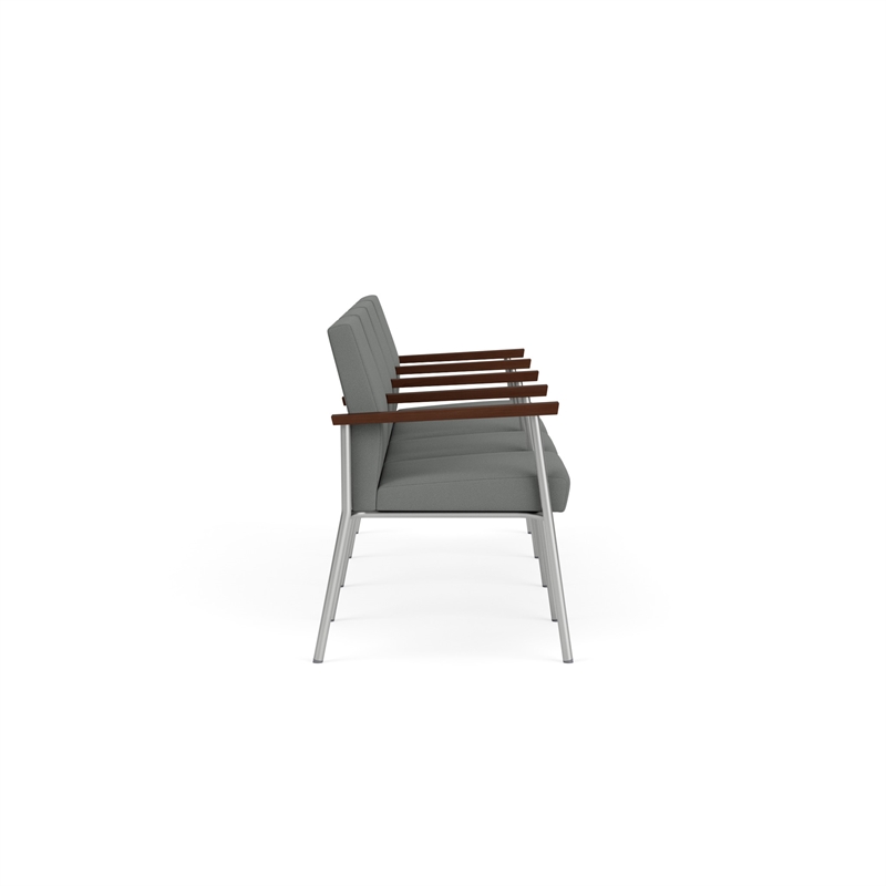 Mystic Reception Waiting 4-Seat Tandem Seating / Silver Steel / Light Gray