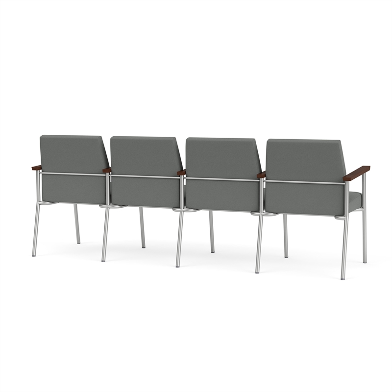 Mystic Reception Waiting 4-Seat Tandem Seating / Silver Steel / Light Gray