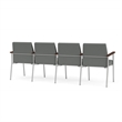 Mystic Reception Waiting 4-Seat Tandem Seating / Silver Steel / Light Gray