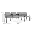 Mystic Reception Waiting 4-Seat Tandem Seating / Silver Steel / Light Gray