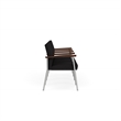 Mystic Reception Waiting Room 4-Seat Tandem Seating / Silver Steel / Black