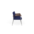Mystic Reception Waiting Room 4-Seat Tandem Seating / Silver Steel / Blue