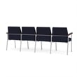 Mystic Reception Waiting 4-Seat Tandem Seating / Silver Steel / Navy Blue