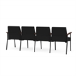 Mystic Reception Waiting Room 4-Seat Tandem Seating / Black Steel / Black