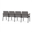 Mystic Reception Waiting 4-Seat Tandem Seating / Black Steel / Light Gray