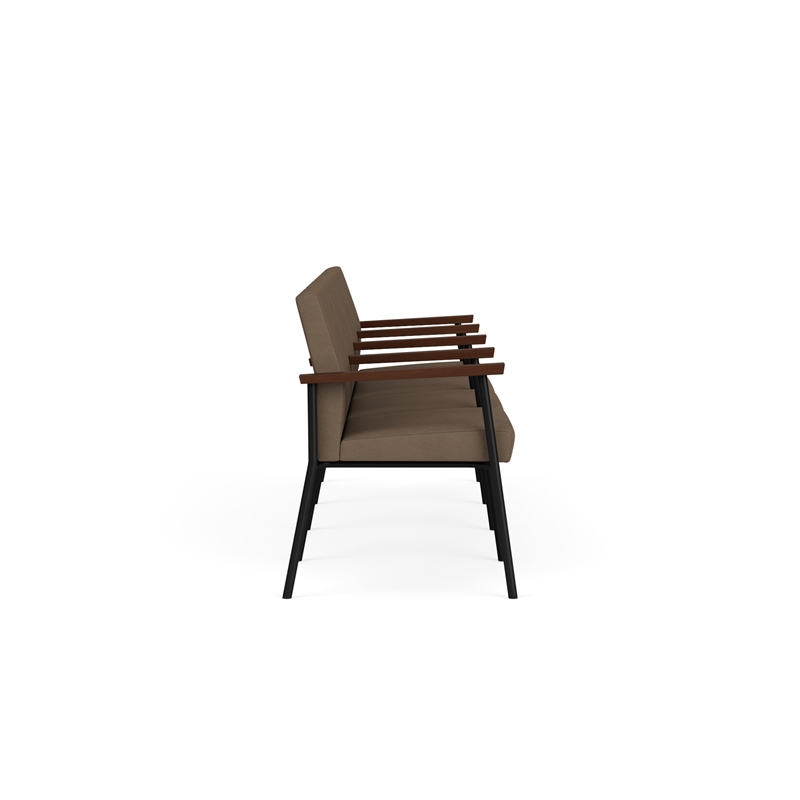 Mystic Reception Waiting Room 4-Seat Tandem Seating / Black Steel / Brown