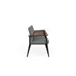 Mystic Reception Waiting 4-Seat Tandem Seating / Black Steel / Light Gray