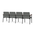 Mystic Reception Waiting 4-Seat Tandem Seating / Black Steel / Light Gray