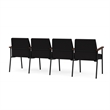 Mystic Reception Waiting Room 4-Seat Tandem Seating / Black Steel / Black