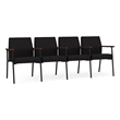 Mystic Reception Waiting Room 4-Seat Tandem Seating / Black Steel / Black