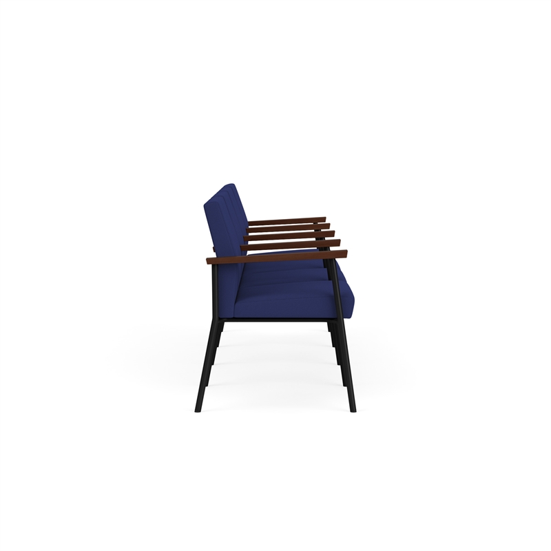 Mystic Reception Waiting Room 4-Seat Tandem Seating / Black Steel / Blue