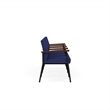 Mystic Reception Waiting Room 4-Seat Tandem Seating / Black Steel / Blue