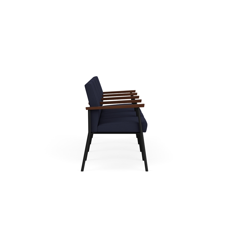Mystic Reception Waiting 4-Seat Tandem Seating / Black Steel / Navy Blue