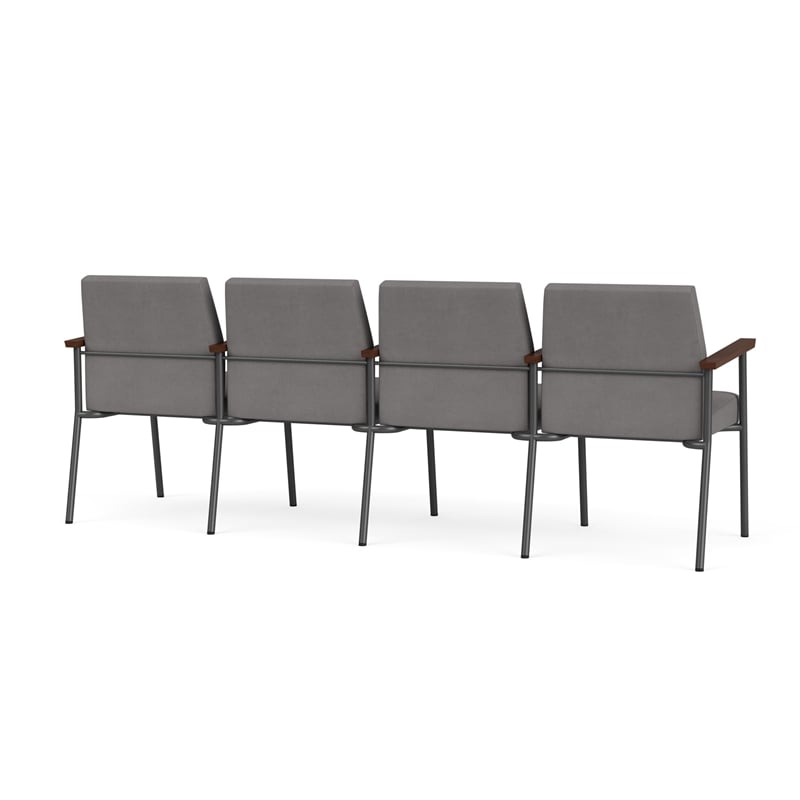 Mystic Reception Waiting 4-Seat Tandem Seating / Charcoal Steel / Light Gray