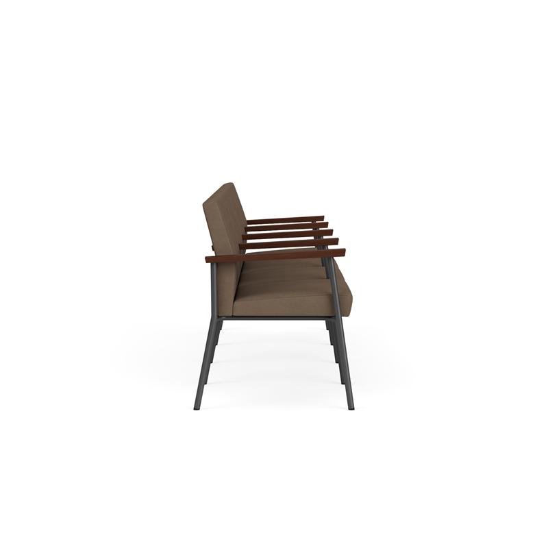 Mystic Reception Waiting 4-Seat Tandem Seating / Charcoal Steel / Brown
