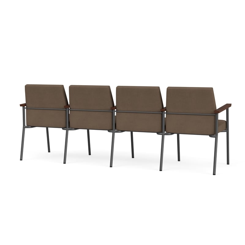 Mystic Reception Waiting 4-Seat Tandem Seating / Charcoal Steel / Brown