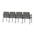 Mystic Reception Waiting 4-Seat Tandem Seating / Charcoal Steel / Light Gray