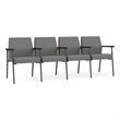 Mystic Reception Waiting 4-Seat Tandem Seating / Charcoal Steel / Light Gray