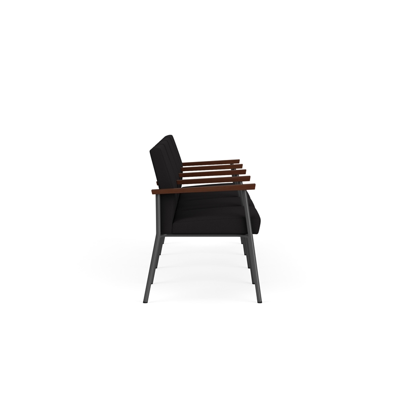 Mystic Reception Waiting 4-Seat Tandem Seating / Charcoal Steel / Black