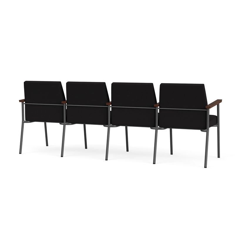 Mystic Reception Waiting 4-Seat Tandem Seating / Charcoal Steel / Black