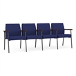Mystic Reception Waiting 4-Seat Tandem Seating / Charcoal Steel / Blue