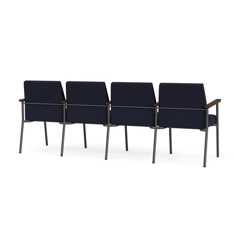 Mystic Reception Waiting 4-Seat Tandem Seating / Charcoal Steel / Navy Blue