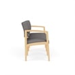 Lenox Wood Reception Waiting 3-Seat Tandem Seating / Natural Wood / Light Gray