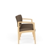 Lenox Wood Reception Waiting 3-Seat Tandem Seating / Natural Wood / Brown