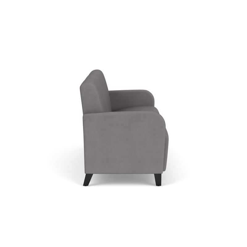 Siena 3-Seat Lounge Reception Tandem Seating / Black Steel Legs / Light Gray