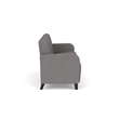 Siena 3-Seat Lounge Reception Tandem Seating / Black Steel Legs / Light Gray