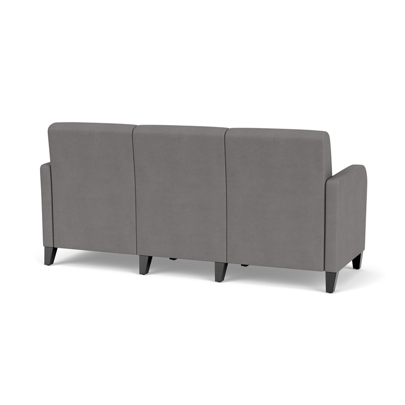 Siena 3-Seat Lounge Reception Tandem Seating / Black Steel Legs / Light Gray