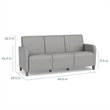 Siena 3-Seat Lounge Reception Waiting Tandem Seating / Black Steel Legs / Brown