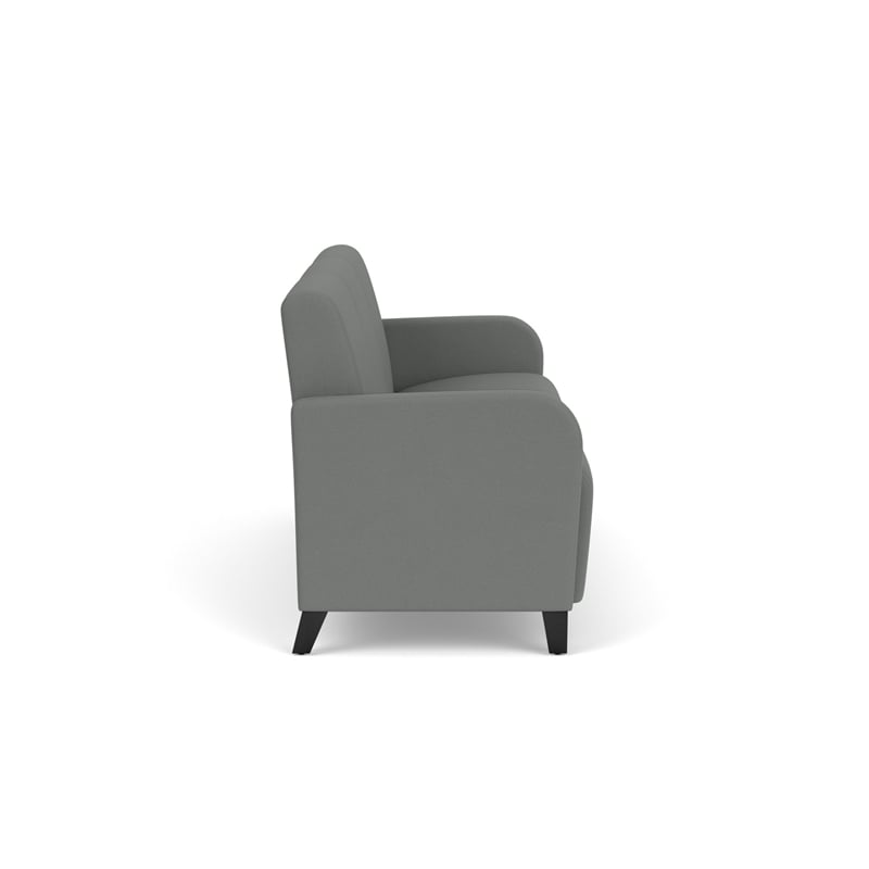 Siena 3-Seat Lounge Reception Tandem Seating / Black Steel Legs / Light Gray