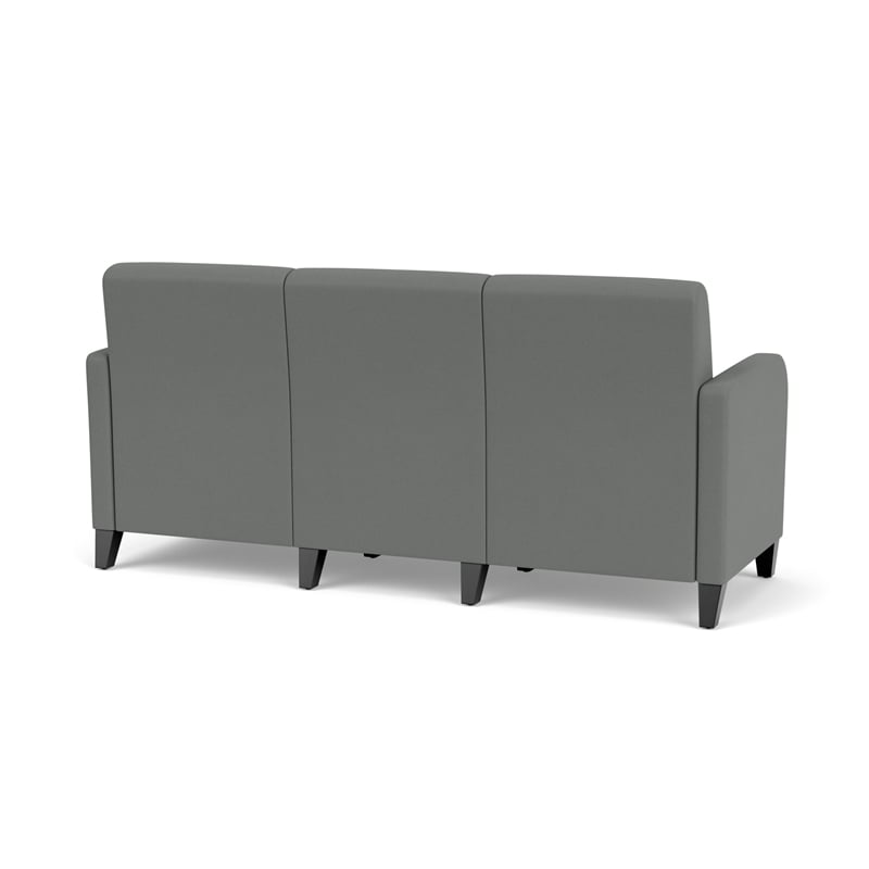 Siena 3-Seat Lounge Reception Tandem Seating / Black Steel Legs / Light Gray