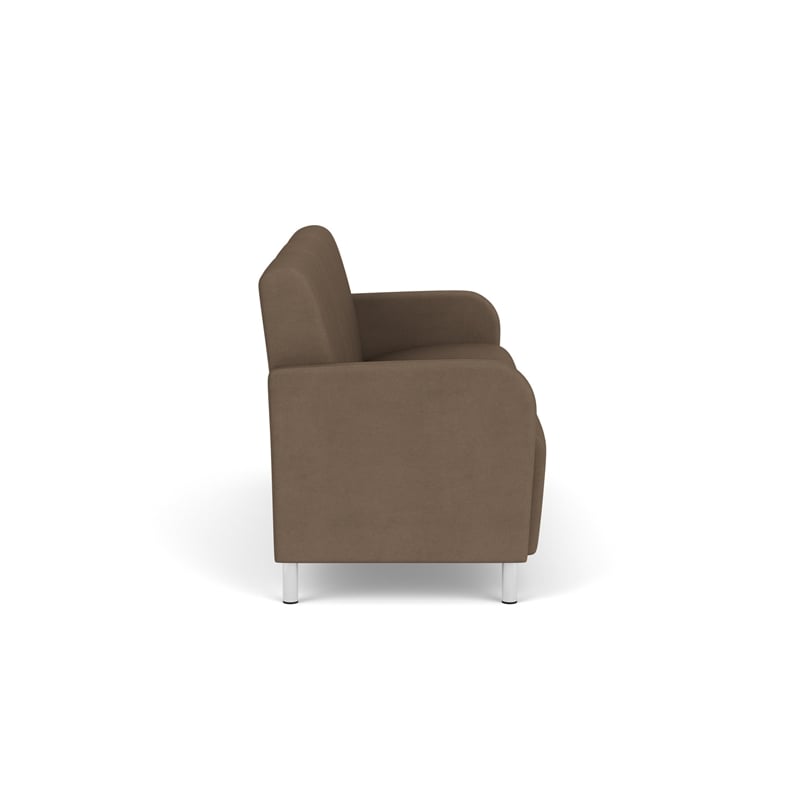 Siena 3-Seat Lounge Reception Tandem Seating / Brushed Steel Legs / Brown