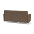 Siena 3-Seat Lounge Reception Tandem Seating / Brushed Steel Legs / Brown