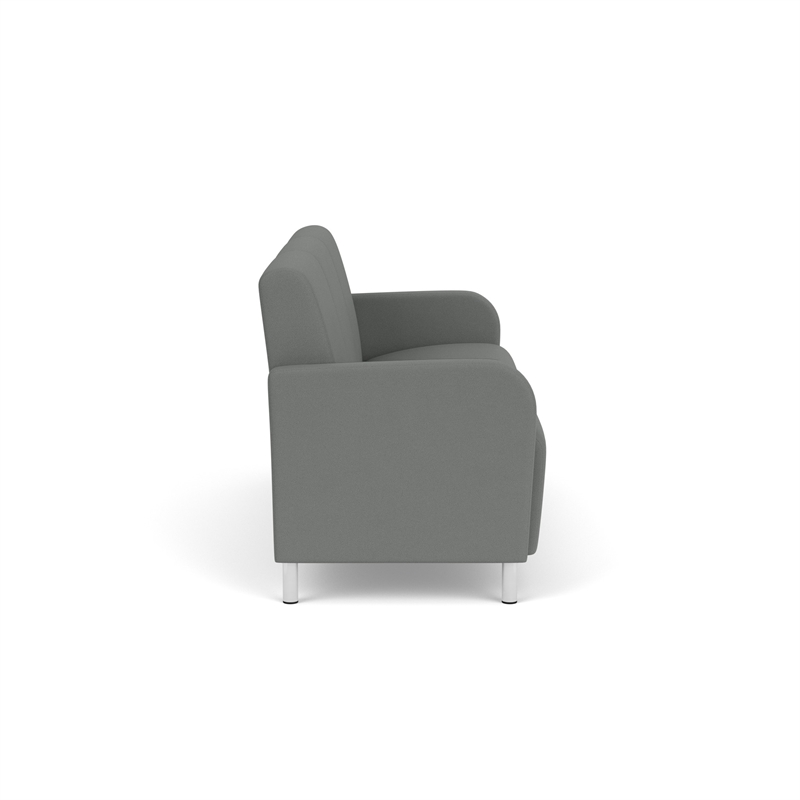 Siena 3-Seat Lounge Reception Tandem Seating / Brushed Steel Legs / Light Gray