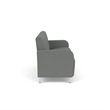 Siena 3-Seat Lounge Reception Tandem Seating / Brushed Steel Legs / Light Gray
