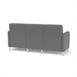 Siena 3-Seat Lounge Reception Tandem Seating / Brushed Steel Legs / Light Gray