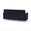 Siena 3-Seat Lounge Reception Tandem Seating / Brushed Steel Legs / Navy Blue