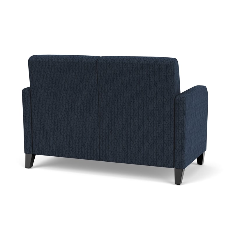 Siena 2-Seat Reception Tandem Seating / Black Steel Legs / Blue / Dark Blue