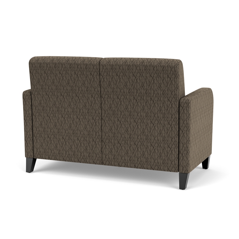 Siena 2-Seat Lounge Reception Tandem Seating / Black Steel Legs / Brown / Brown