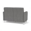 Siena 2-Seat Lounge Reception Tandem Seating / Brushed Steel Legs / Light Gray