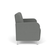 Siena 2-Seat Lounge Reception Tandem Seating / Brushed Steel Legs / Light Gray