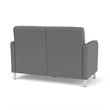 Siena 2-Seat Lounge Reception Tandem Seating / Brushed Steel Legs / Light Gray