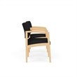 Lenox Wood Reception Waiting Room 2-Seat Tandem / Natural Wood / Black