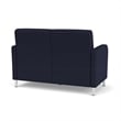 Siena 2-Seat Lounge Reception Tandem Seating / Brushed Steel Legs / Navy Blue